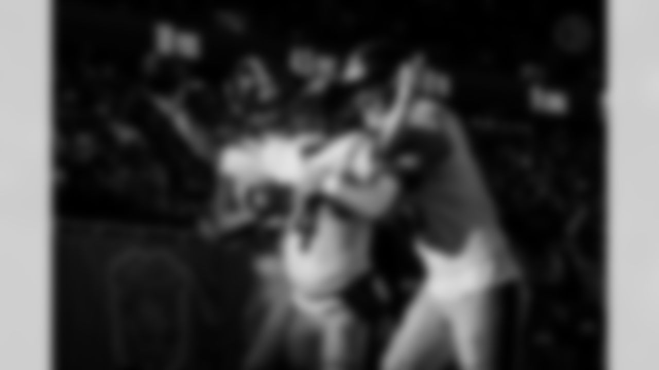 Pittsburgh Steelers running back Kenneth Gainwell (14), Pittsburgh Steelers wide receiver Ben Skowronek (15) and Pittsburgh Steelers tight end Pat Freiermuth (88) celebrate a crucial play during a regular season game against the Chicago Bears, Sunday, Nov. 23, 2025 in Chicago, IL. The Bears beat the Steelers 31-28. (Alysa Rubin / Pittsburgh Steelers)