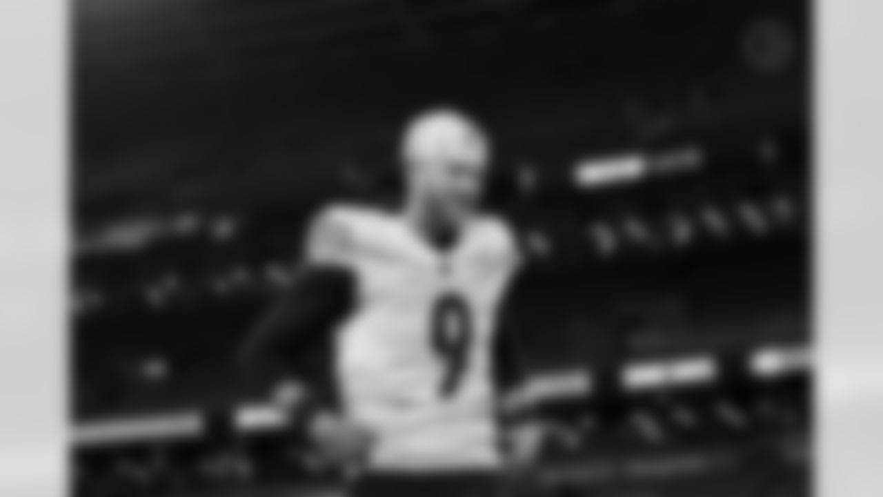Pittsburgh Steelers kicker Chris Boswell (9) during a regular season game between the Pittsburgh Steelers and the Cleveland Browns, Thursday, Nov. 21, 2024 in Cleveland, OH. (Taylor Ollason / Pittsburgh Steelers)
