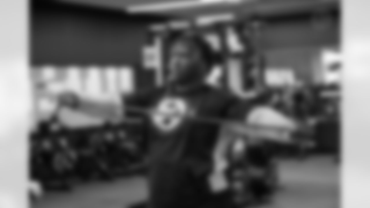 Pittsburgh Steelers defensive tackle Keeanu Benton (95) during Phase One of the voluntary offseason workout program on Tuesday, April 22, 2025 in Pittsburgh, PA. (Karl Roser / Pittsburgh Steelers)