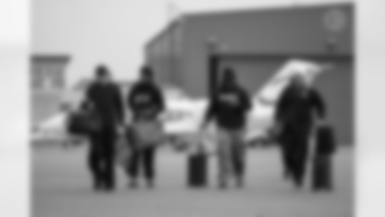 Pittsburgh Steelers wide receiver Ben Skowronek (15) Pittsburgh Steelers cornerback Joey Porter Jr. (24) Pittsburgh Steelers wide receiver Ke'Shawn Williams (85) and Pittsburgh Steelers linebacker Alex Highsmith (56) travels to Los Angeles on Saturday, Nov. 8, 2025 for the Week 10 regular season matchup against the Los Angeles Chargers. (Alysa Rubin / Pittsburgh Steelers)