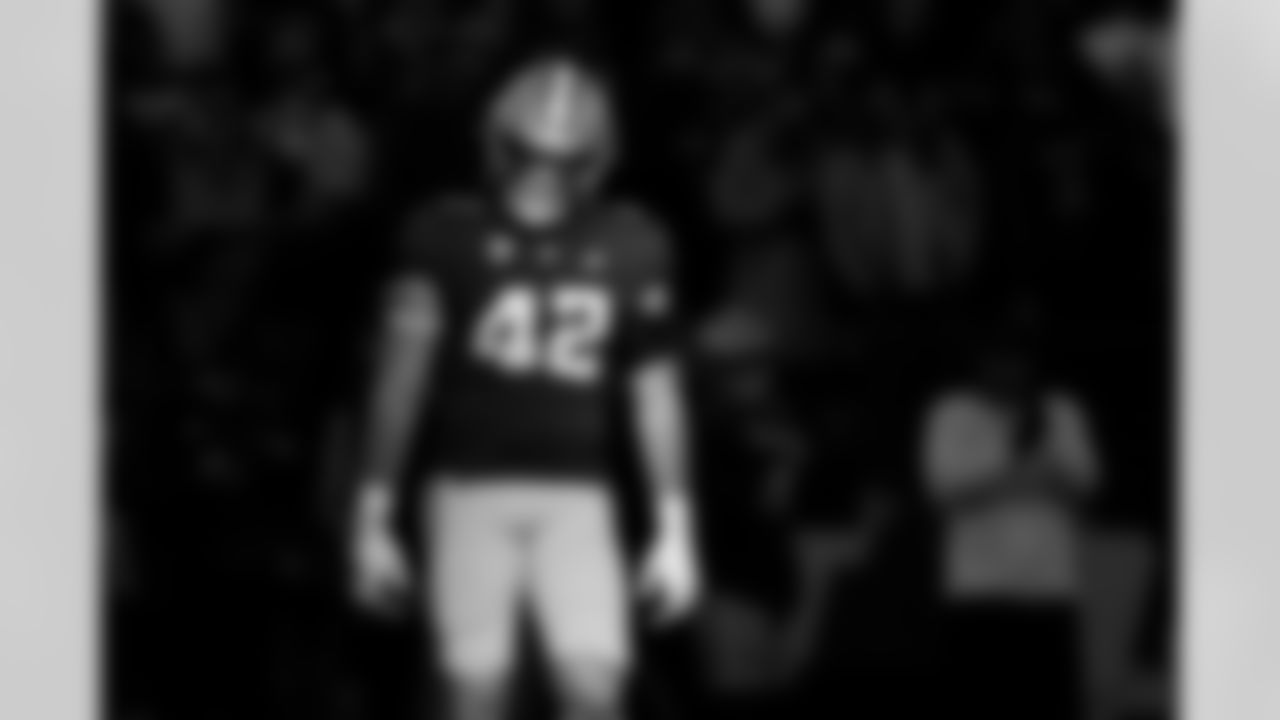 Washington linebacker Carson Bruener looks on during the first half of an NCAA college football game against Washington State, Saturday, Nov. 25, 2023, in Seattle. (AP Photo/Lindsey Wasson)
