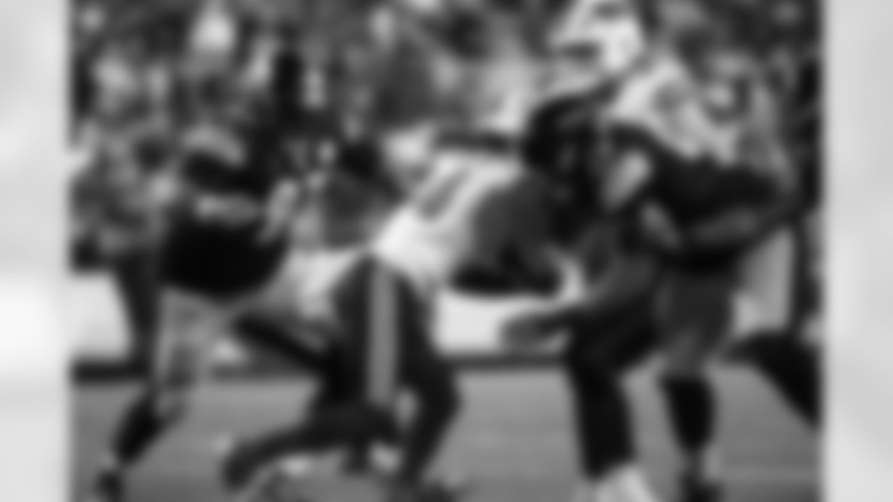 Pittsburgh Steelers defensive tackle Cameron Heyward (97) and Pittsburgh Steelers defensive end Yahya Black (94) during a regular season game between the Pittsburgh Steelers and the Buffalo Bills, Sunday, Nov. 30, 2025 in Pittsburgh, PA.  (Arron Anastasia / Pittsburgh Steelers)