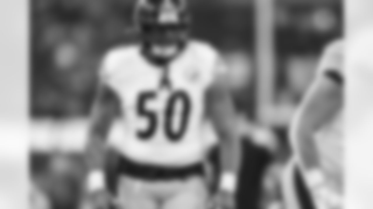 Pittsburgh Steelers linebacker Malik Harrison (50) during a regular season game between the Pittsburgh Steelers and the Los Angeles Chargers, Sunday, Nov. 9, 2025 in Inglewood, CA. (Karl Roser / Pittsburgh Steelers)