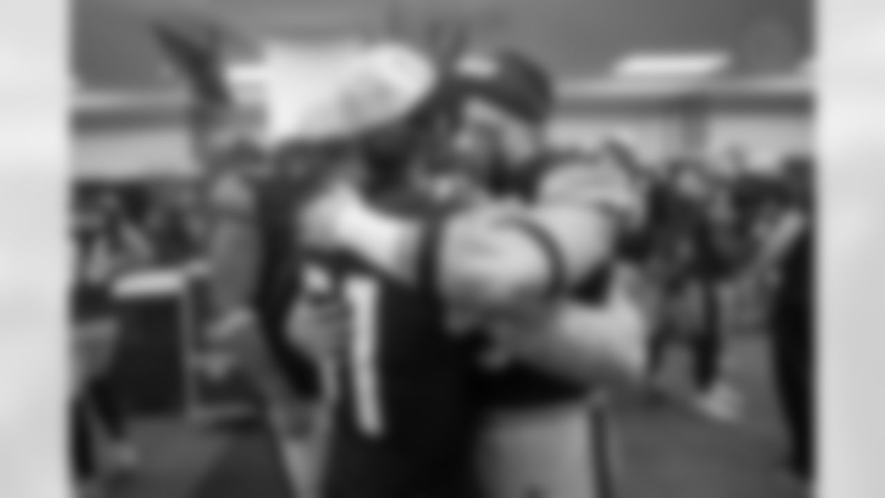 Pittsburgh Steelers linebacker Alex Highsmith (56) and Pittsburgh Steelers linebacker Nick Herbig (51) following a regular season game between the Pittsburgh Steelers and the Baltimore Ravens, Sunday, Jan. 4, 2026 in Pittsburgh, PA. The Steelers defeated the Ravens 26-24. (Karl Roser / Pittsburgh Steelers)