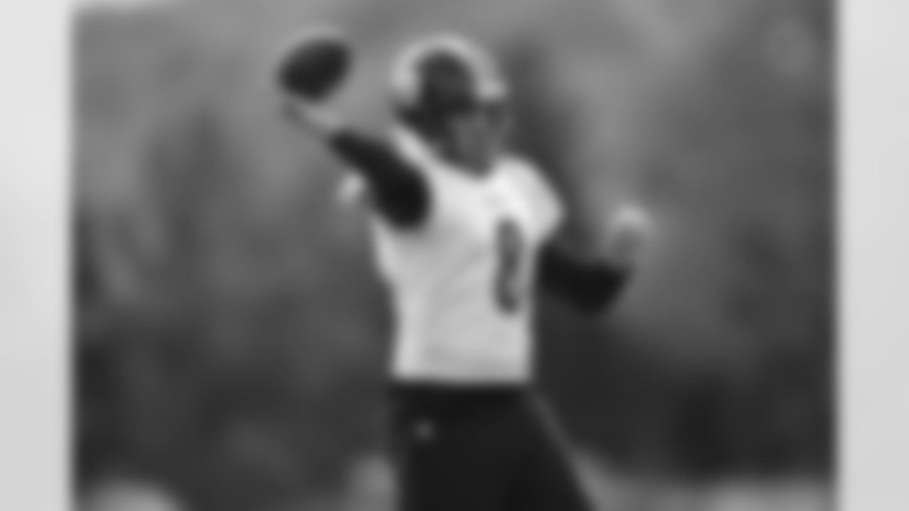 Pittsburgh Steelers quarterback Aaron Rodgers (8) during practice at the UPMC Rooney Sports Complex preparing for a Week 9 matchup against the Indianapolis Colts, Wednesday, Oct. 29, 2025 in Pittsburgh, PA. (Alysa Rubin / Pittsburgh Steelers)