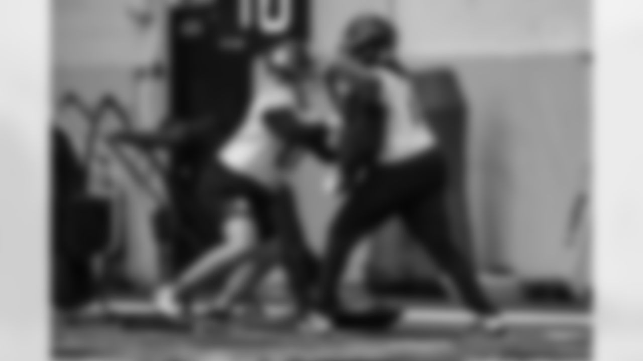 Pittsburgh Steelers offensive lineman Jack Driscoll (68) during practice at the UPMC Rooney Sports Complex preparing for a Week 9 matchup against the Indianapolis Colts, Thursday, Oct. 30, 2025 in Pittsburgh, PA. (Alysa Rubin / Pittsburgh Steelers)