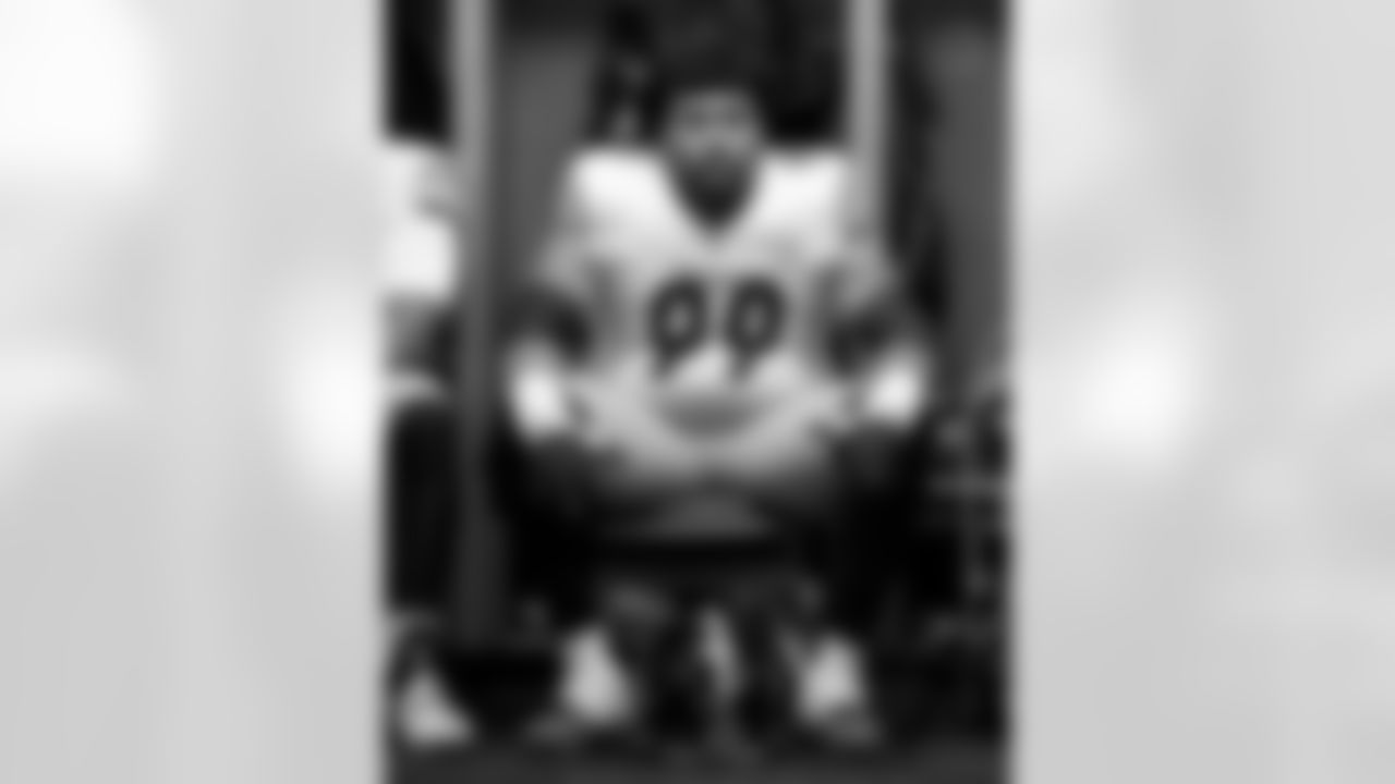 Pittsburgh Steelers defensive tackle Derrick Harmon (99) prior to a regular season game between the Pittsburgh Steelers and the Detroit Lions, Sunday, Dec. 21, 2025 in Detroit, MI. The Steelers defeated the Lions 29-24. (Karl Roser / Pittsburgh Steelers)