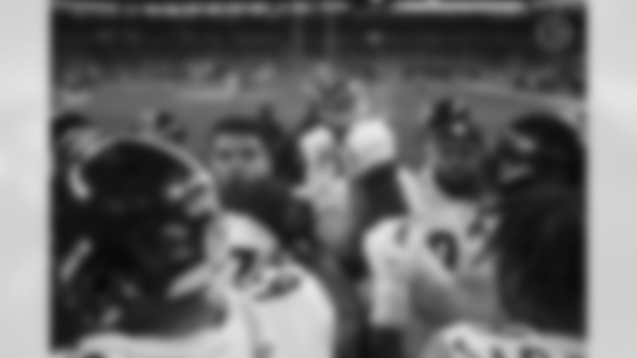 The defense huddles during a regular season game between the Pittsburgh Steelers and the Indianapolis Colts, Saturday, Dec. 16, 2023 in Indianapolis, IN. (Karl Roser / Pittsburgh Steelers)