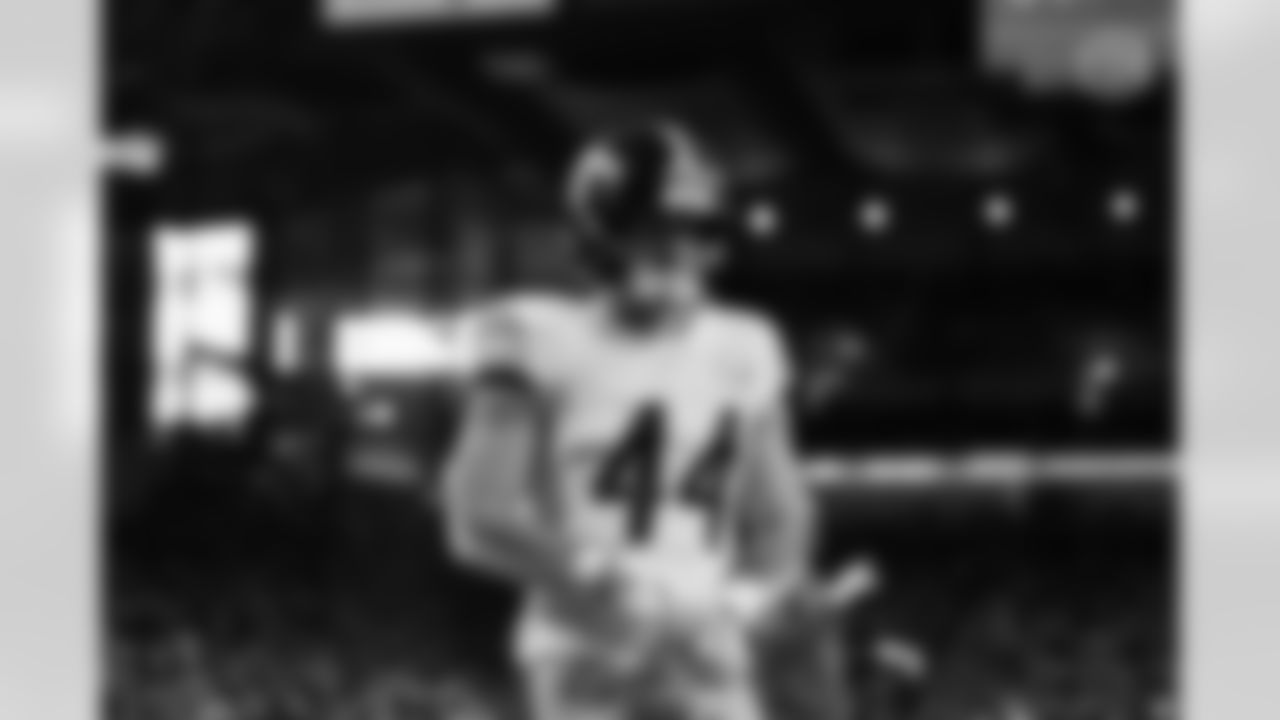 Pittsburgh Steelers linebacker Carson Bruener (44) during a regular season game between the Pittsburgh Steelers and the Detroit Lions, Sunday, Dec. 21, 2025 in Detroit, MI. (Alysa Rubin / Pittsburgh Steelers)