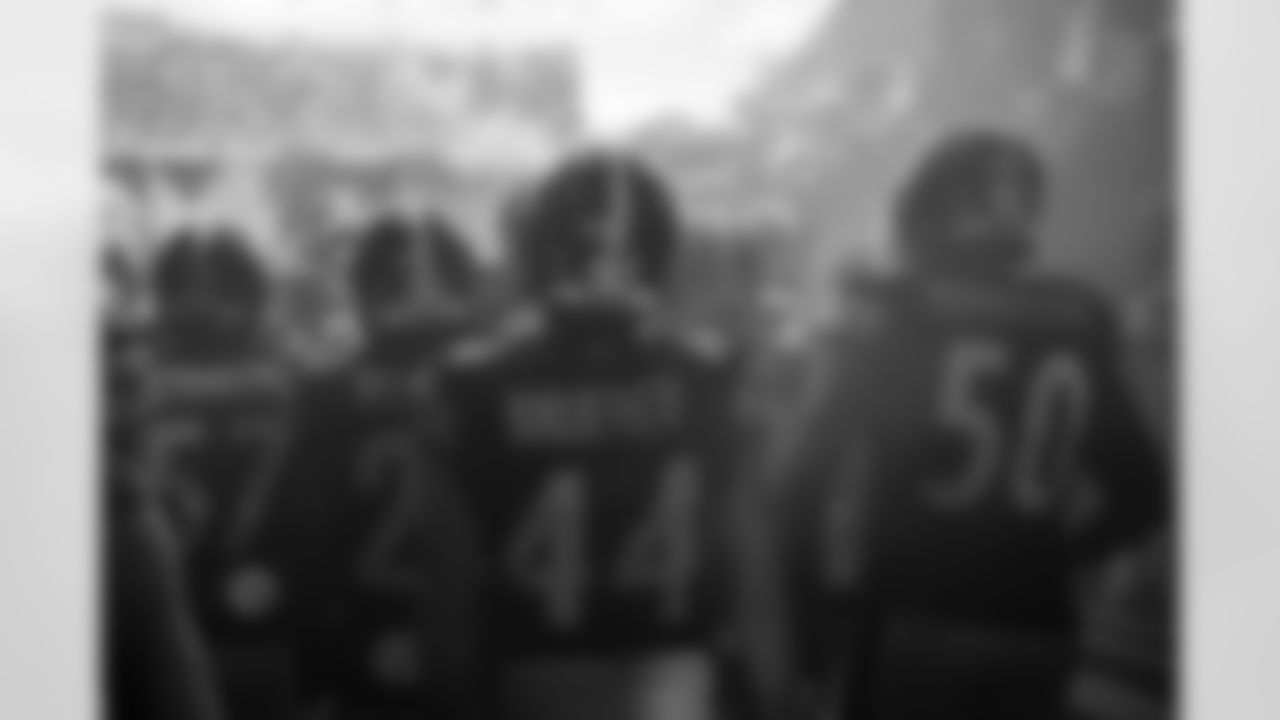 Pittsburgh Steelers linebacker Mark Robinson (57), Pittsburgh Steelers cornerback Brandin Echols (26), Pittsburgh Steelers linebacker Carson Bruener (44) and Pittsburgh Steelers linebacker Malik Harrison (50) prior to a regular season game between the Pittsburgh Steelers and the Cincinnati Bengals, Sunday, Nov. 16, 2025 in Pittsburgh, PA. The Steelers defeated the Bengals 34-12. (Alysa Rubin / Pittsburgh Steelers)