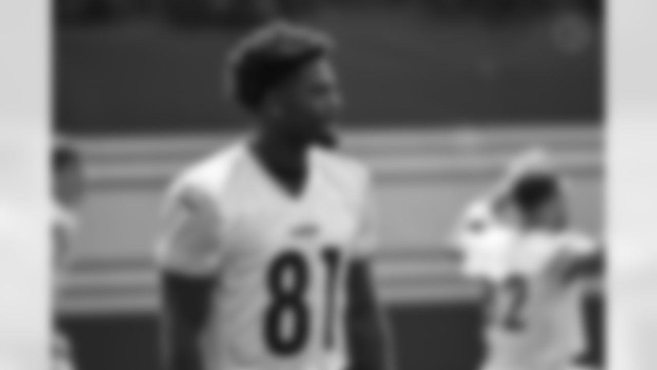 Pittsburgh Steelers wide receiver Roc Taylor (81) participates in the Organized Team Activities (OTAs), Thursday June 5, 2025 at the UPMC Rooney Sports Complex. (Taylor Ollason / Pittsburgh Steelers)