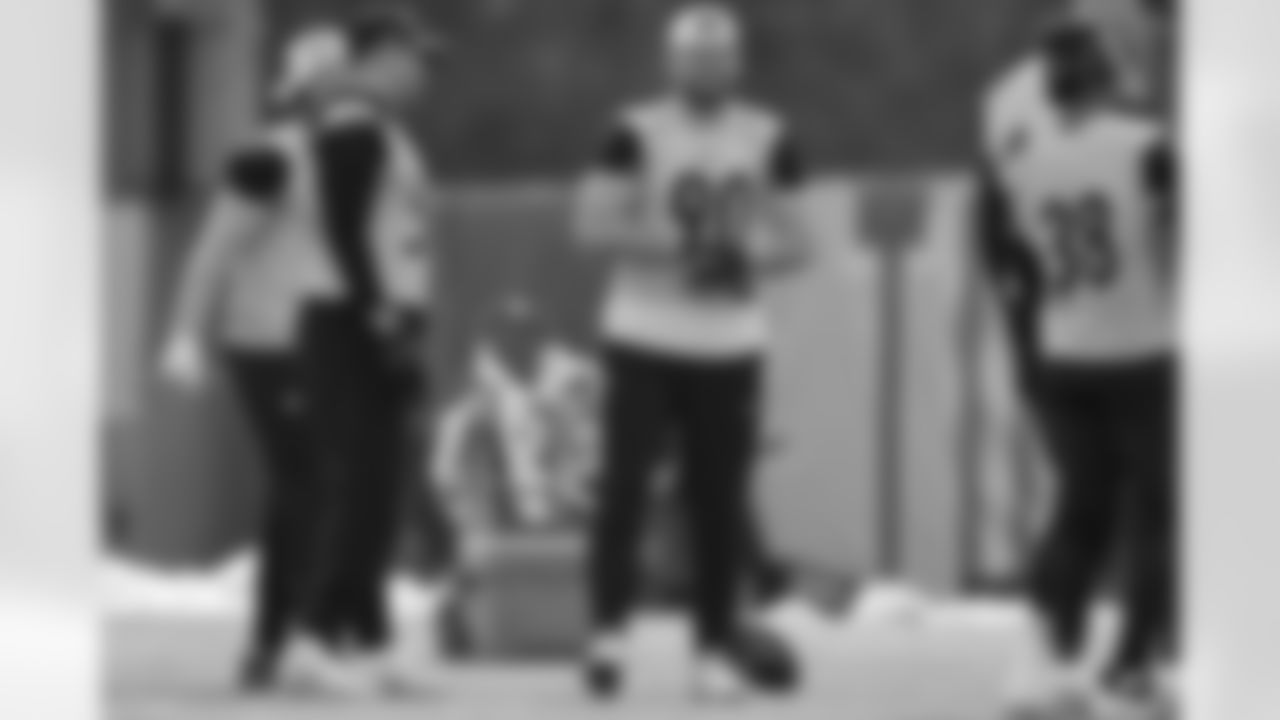 Pittsburgh Steelers linebacker T.J. Watt (90) during practice at the UPMC Rooney Sports Complex preparing for a Wild Card matchup against the Houston Texans, Thursday, Jan. 8, 2026 in Pittsburgh, PA. (Alysa Rubin / Pittsburgh Steelers)