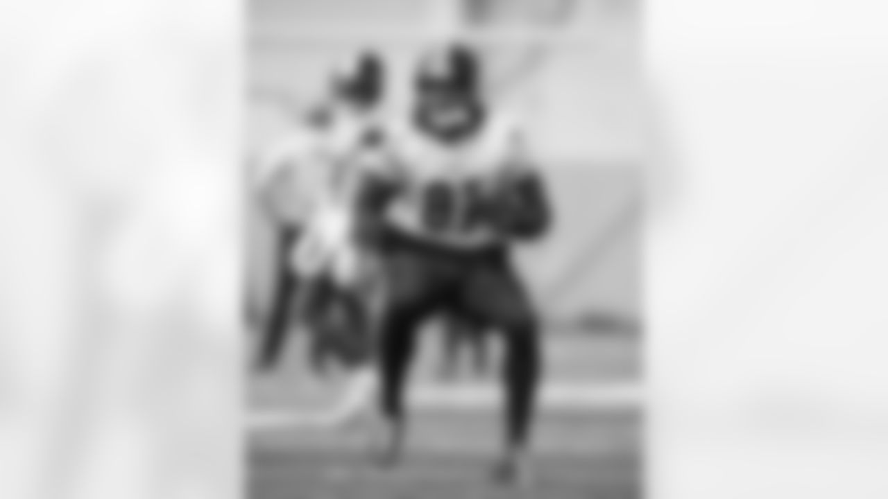 Pittsburgh Steelers tight end Jonnu Smith (81) during practice at the UPMC Rooney Sports Complex preparing for a Wild Card matchup against the Houston Texans, Saturday, Jan. 10, 2026 in Pittsburgh, PA. (Karl Roser / Pittsburgh Steelers)