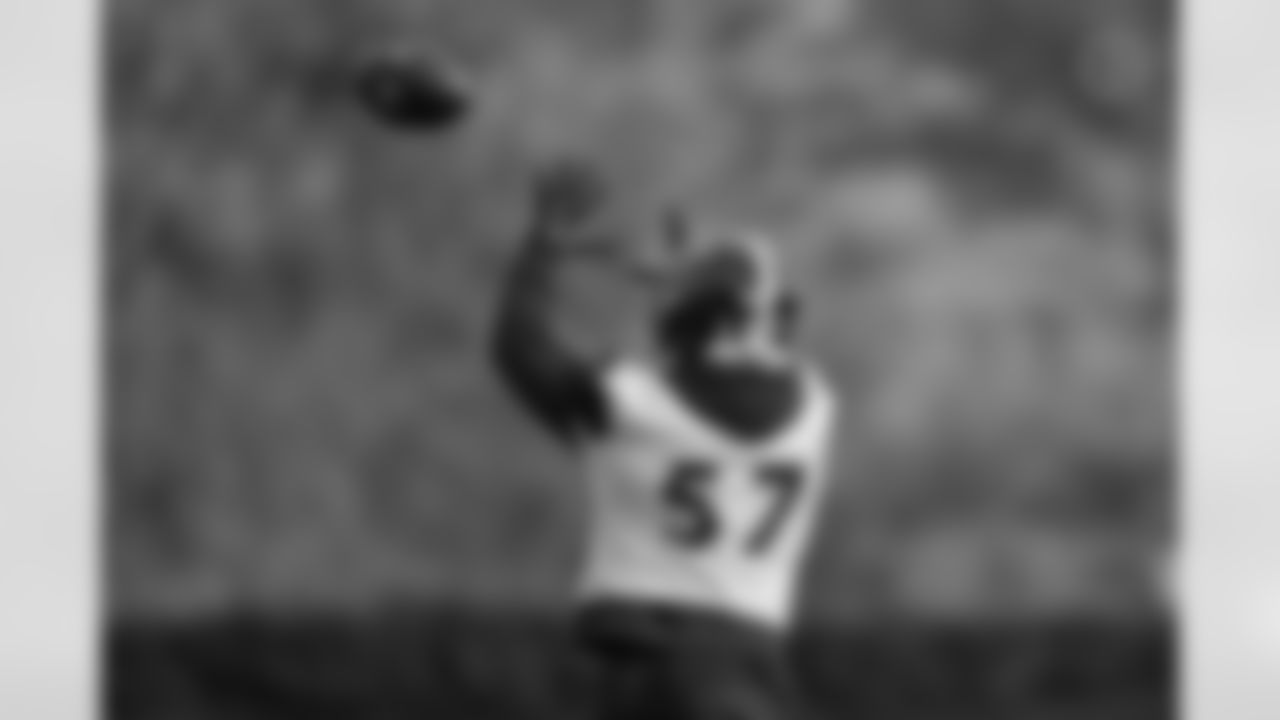 Pittsburgh Steelers linebacker Mark Robinson (57) during practice at the UPMC Rooney Sports Complex preparing for a Week 10 matchup against the Los Angeles Chargers, Friday, Nov. 7, 2025 in Pittsburgh, PA. (Alysa Rubin / Pittsburgh Steelers)