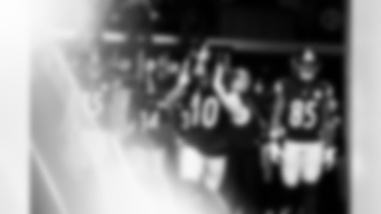 Pittsburgh Steelers wide receiver Roman Wilson (10) Pittsburgh Steelers wide receiver Ke'Shawn Williams (85) Pittsburgh Steelers wide receiver Ben Skowronek (15) Pittsburgh Steelers running back Kenneth Gainwell (14) during a regular season game between the Pittsburgh Steelers and the Indianapolis Colts, Sunday, Nov. 2, 2025 in Pittsburgh, PA. (Jared Wickerham / Pittsburgh Steelers)