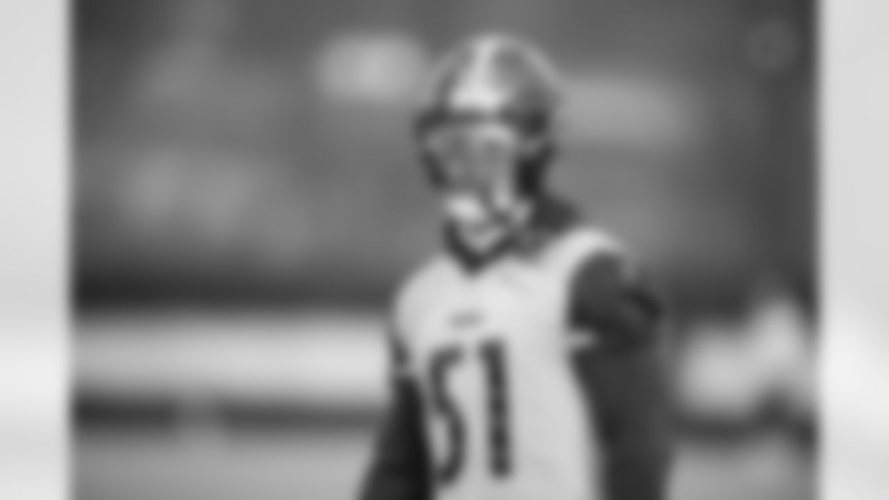 Pittsburgh Steelers linebacker Nick Herbig (51) during practice at the UPMC Rooney Sports Complex preparing for a Week 13 matchup against the Buffalo Bills, Wednesday, Nov. 26, 2025 in Pittsburgh, PA. (Karl Roser / Pittsburgh Steelers)