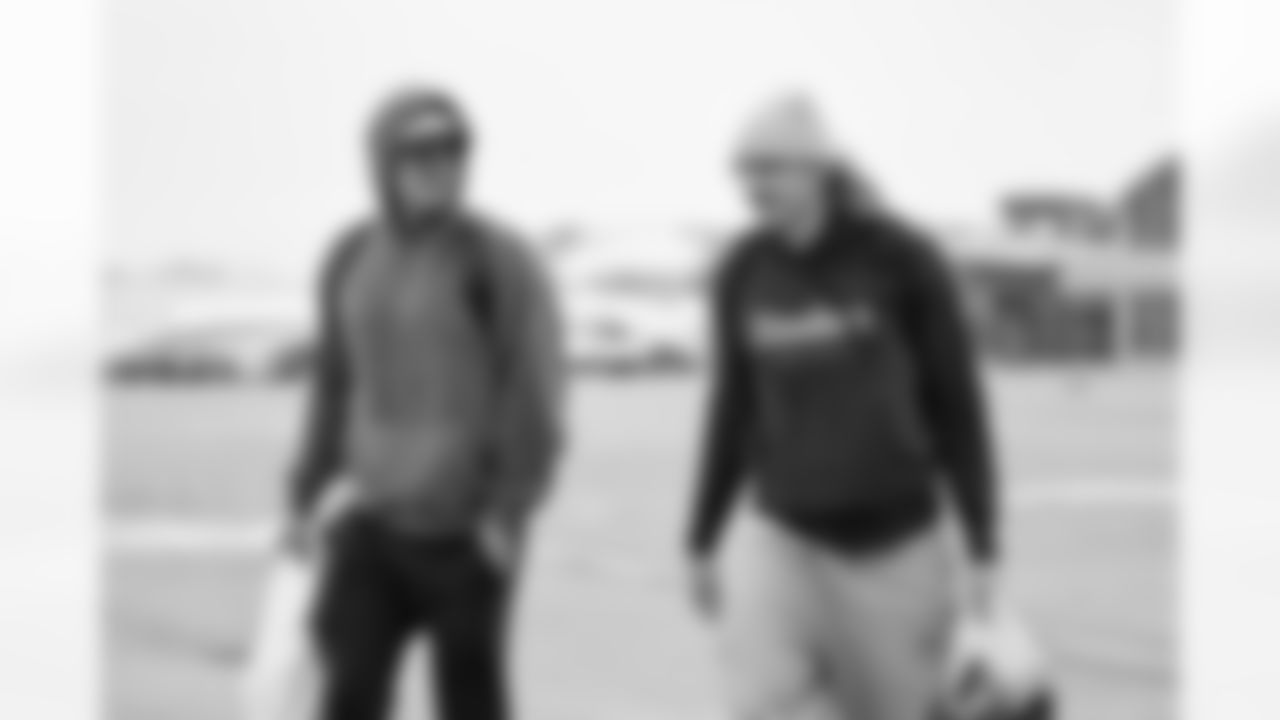 Pittsburgh Steelers quarterback Will Howard (18) and Pittsburgh Steelers wide receiver Ben Skowronek (15) travel to Baltimore on Saturday, Dec. 6, 2025 for the Week 14 regular season matchup against the Baltimore Ravens. (Alysa Rubin / Pittsburgh Steelers)