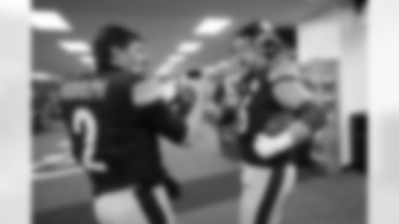 Pittsburgh Steelers quarterback Mason Rudolph (2) and Pittsburgh Steelers guard Mason McCormick (66) following a regular season game between the Pittsburgh Steelers and the Baltimore Ravens, Sunday, Jan. 4, 2026 in Pittsburgh, PA. The Steelers defeated the Ravens 26-24. (Karl Roser / Pittsburgh Steelers)