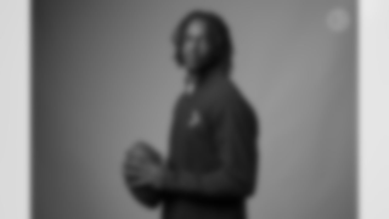 Quez Watkins poses for a photo Thursday, March 28, 2024 in Pittsburgh, PA. (Karl Roser / Pittsburgh Steelers)