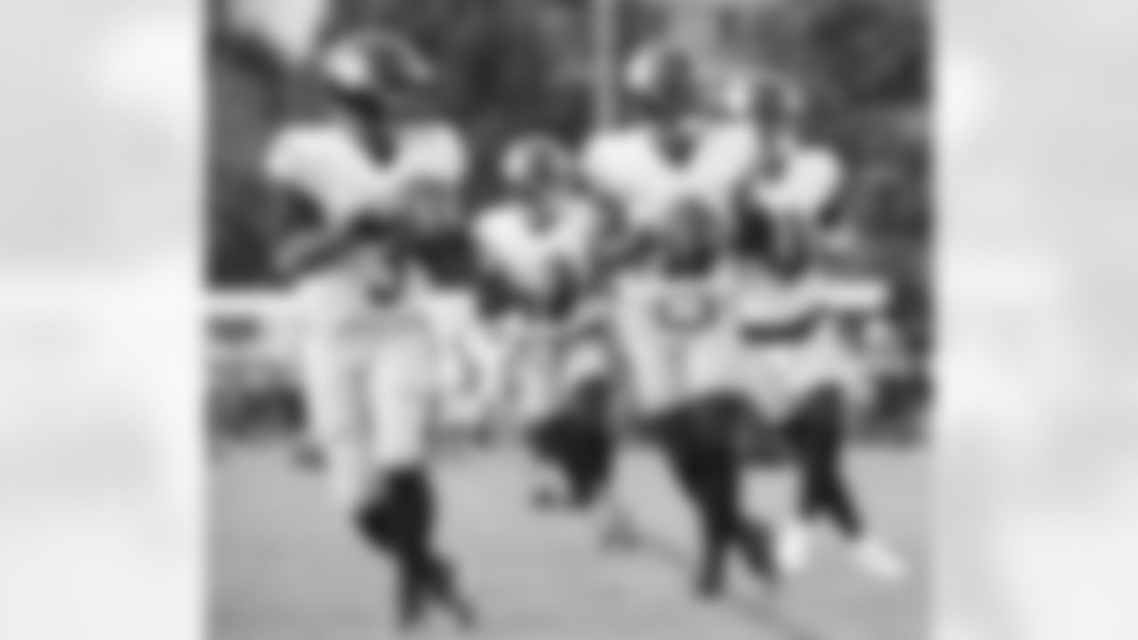 Pittsburgh Steelers quarterback Russell Wilson (3), Pittsburgh Steelers quarterback John Rhys Plumlee (18), Pittsburgh Steelers quarterback Justin Fields (2) and Pittsburgh Steelers quarterback Kyle Allen (4) ] train at Latrobe Memorial Stadium during the 2024 Steelers Training Camp on Friday August 2, 2024 in Latrobe, PA. (Alysa Rubin / Pittsburgh Steelers)