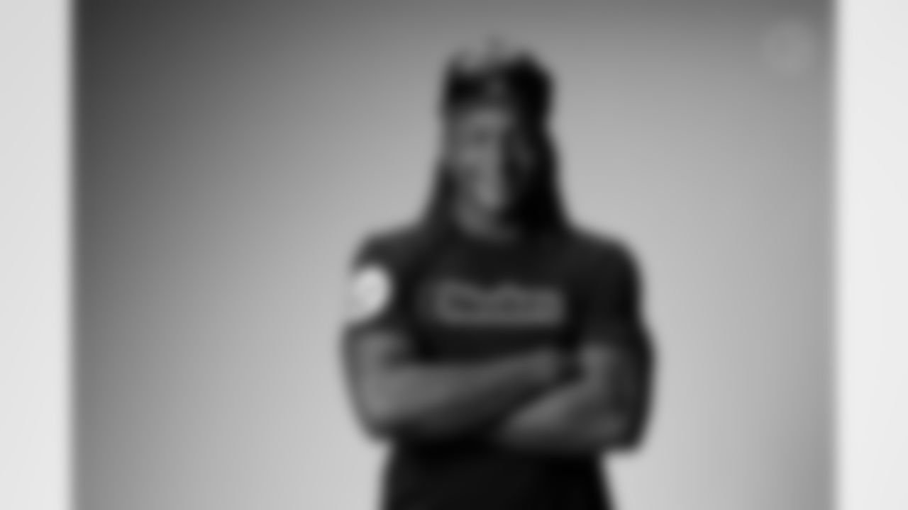 Pittsburgh Steelers sixth-round pick Kaleb Johnson poses for a photo following the 2025 NFL Draft on Tuesday, May 13, 2025 in Pittsburgh, PA. (Karl Roser / Pittsburgh Steelers)