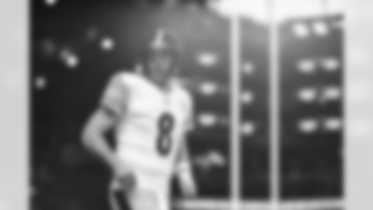 Pittsburgh Steelers quarterback Aaron Rodgers (8) during a regular season game between the Pittsburgh Steelers and the Detroit Lions, Sunday, Dec. 21, 2025 in Detroit, MI. (Karl Roser / Pittsburgh Steelers)