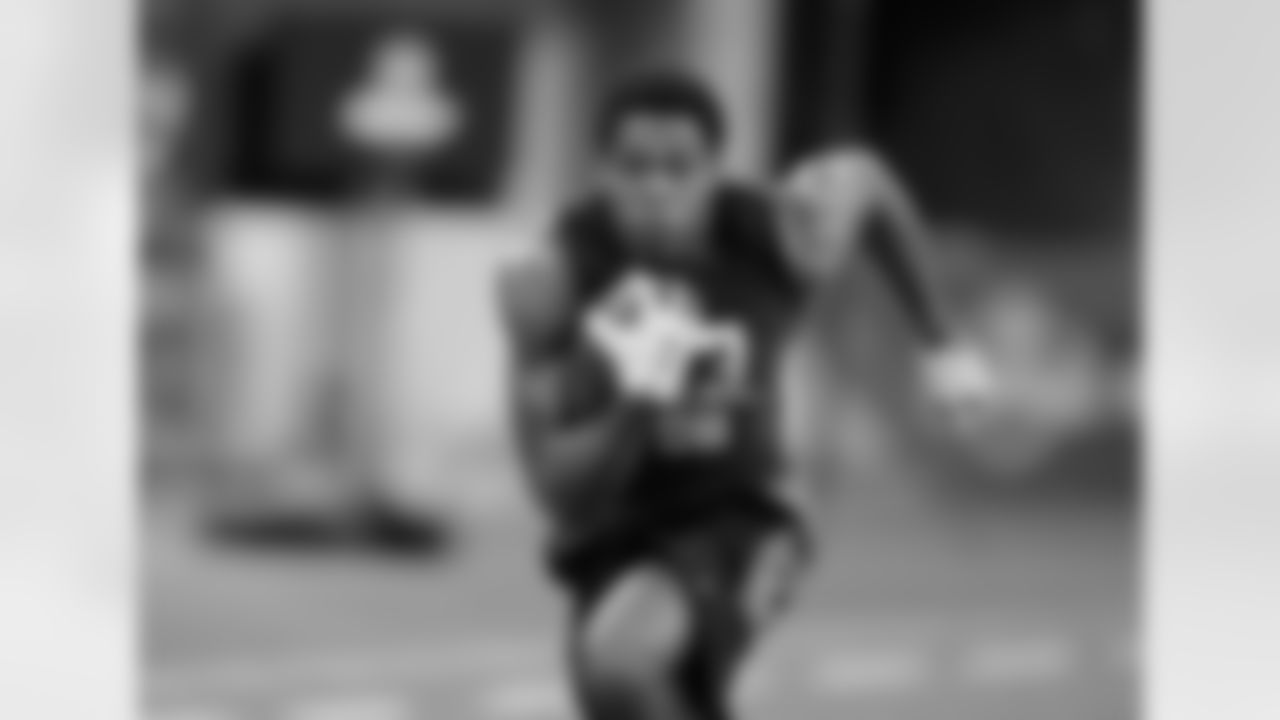 Florida State defensive back Jalen Ramsey runs a drill at the NFL football scouting combine on Wednesday, March 2, 2016, in Indianapolis. (AP Photo/Darron Cummings)