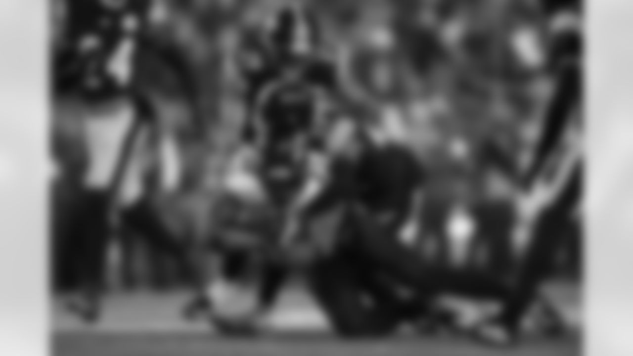 Pittsburgh Steelers cornerback James Pierre (42) tackles his opponent during a regular season game against the Baltimore Ravens, Sunday, Jan. 4, 2026 in Pittsburgh, PA. The Steelers defeated the Ravens 26-24. (Alysa Rubin / Pittsburgh Steelers)