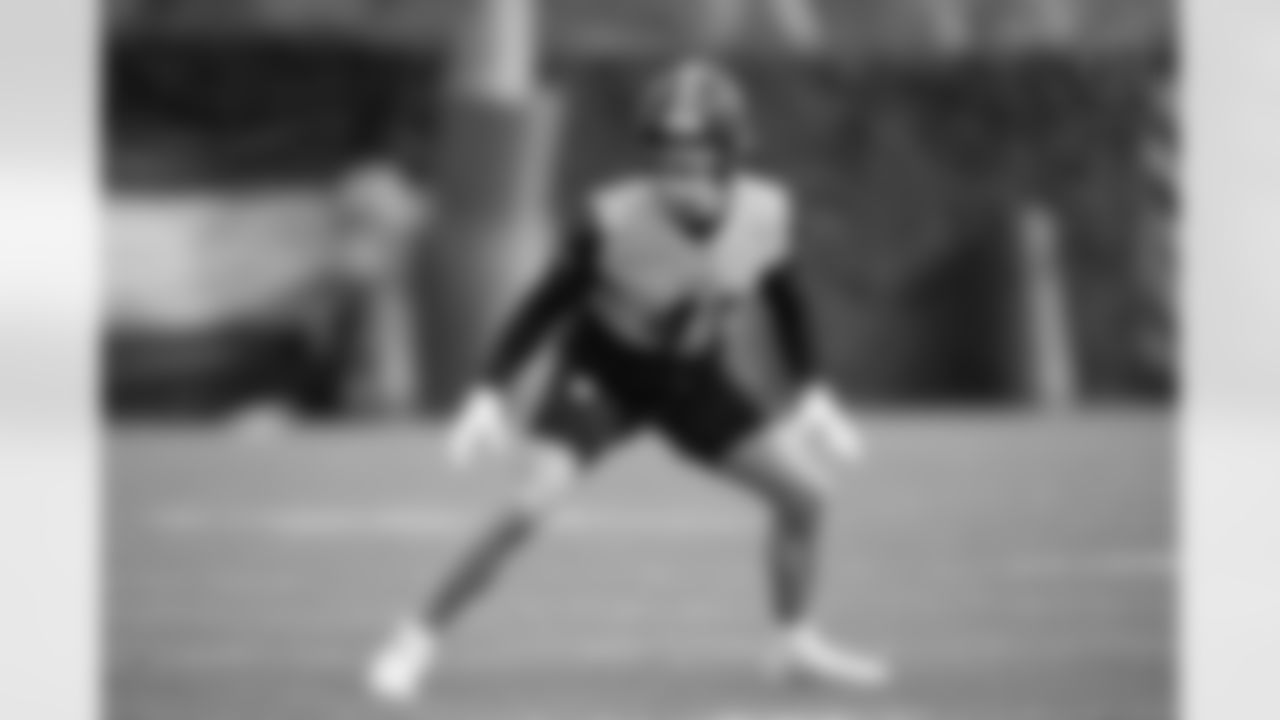 Pittsburgh Steelers linebacker Payton Wilson (41) during practice at the UPMC Rooney Sports Complex preparing for a Week 13 matchup against the Buffalo Bills, Wednesday, Nov. 26, 2025 in Pittsburgh, PA. (Karl Roser / Pittsburgh Steelers)