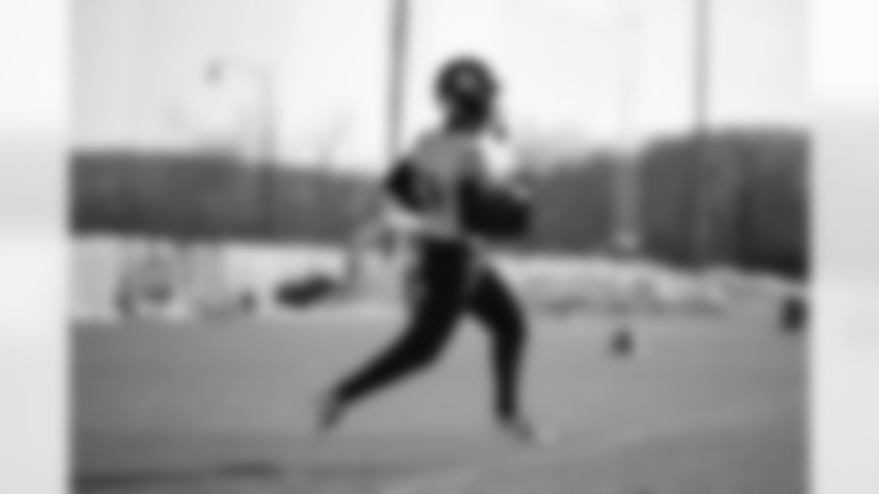 Pittsburgh Steelers wide receiver Calvin Austin III (19) during practice at the UPMC Rooney Sports Complex preparing for a Week 16 matchup against the Detroit Lions, Thursday, Dec. 18, 2025 in Pittsburgh, PA. (Karl Roser / Pittsburgh Steelers)