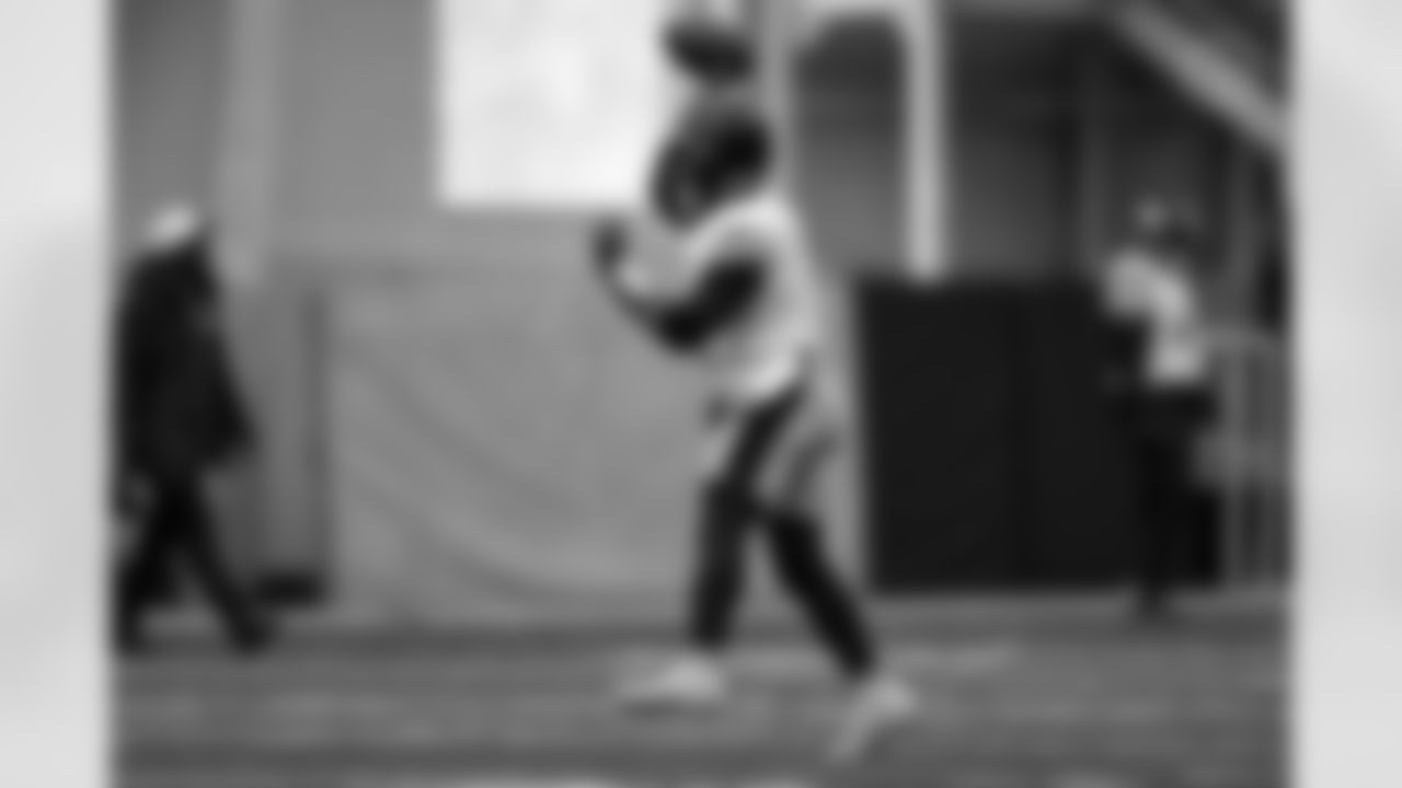 Pittsburgh Steelers quarterback Russell Wilson (3) during practice at the UPMC Rooney Sports Complex preparing for a Wild Card matchup against the Baltimore Ravens, Tuesday, Jan. 7, 2025 in Pittsburgh, PA. (Alysa Rubin / Pittsburgh Steelers)