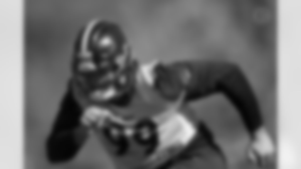 Pittsburgh Steelers defensive tackle Derrick Harmon (99) during practice at the UPMC Rooney Sports Complex preparing for a Week 6 matchup against the Cleveland Browns, Thursday, Oct. 9, 2025 in Pittsburgh, PA. (Alysa Rubin / Pittsburgh Steelers)