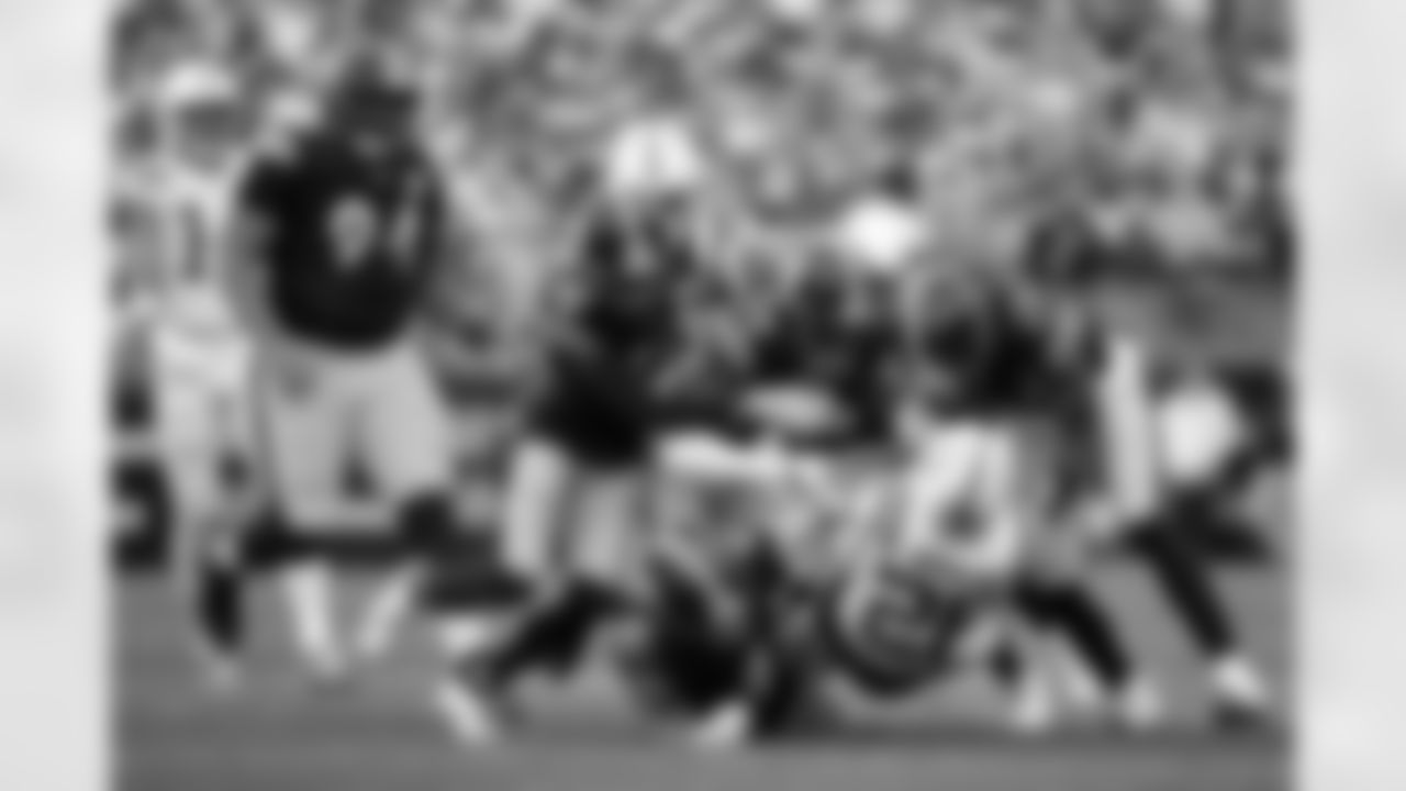 Pittsburgh Steelers linebacker Payton Wilson (41), safety Kyle Dugger (29), cornerback Joey Porter Jr. (24),  linebacker Patrick Queen (6) and cornerback James Pierre (42) tackle an opponent during a regular season game against the Indianapolis Colts, Sunday, Nov. 2, 2025 in Pittsburgh, PA. The Steelers defeated the Colts 27-20. (Jared Wickerham / Pittsburgh Steelers)