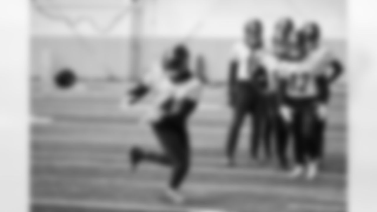 Pittsburgh Steelers wide receiver DK Metcalf (4) during practice at the UPMC Rooney Sports Complex preparing for a Week 14 matchup against the Baltimore Ravens, Wednesday, Dec. 3, 2025 in Pittsburgh, PA. (Karl Roser / Pittsburgh Steelers)