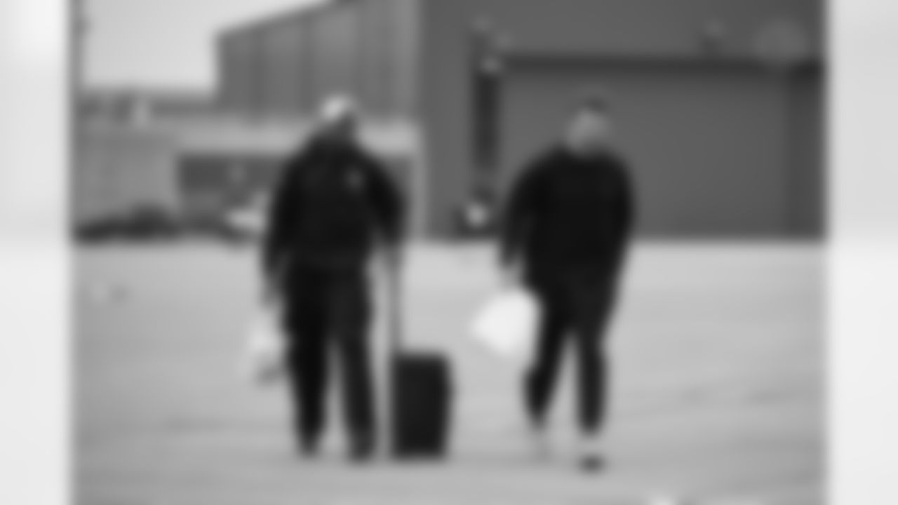 Pittsburgh Steelers punter Corliss Waitman (3) and Pittsburgh Steelers linebacker Payton Wilson (41) travel to Baltimore on Saturday, Dec. 6, 2025 for the Week 14 regular season matchup against the Baltimore Ravens. (Alysa Rubin / Pittsburgh Steelers)