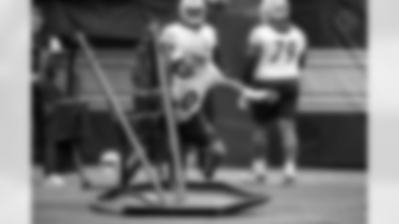 Pittsburgh Steelers offensive tackle Dylan Cook (60) during practice at the UPMC Rooney Sports Complex preparing for a Week 8 matchup against the Green Bay Packers, Thursday, Oct. 23, 2025 in Pittsburgh, PA. (Karl Roser / Pittsburgh Steelers)