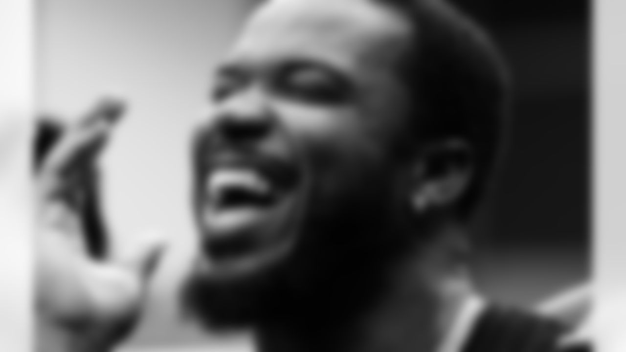 An image from the Oct. 28, 2025 Walter Payton Man of the Year Nominee surprise for Azeez Al-Shaair at NRG Stadium in Houston, TX.