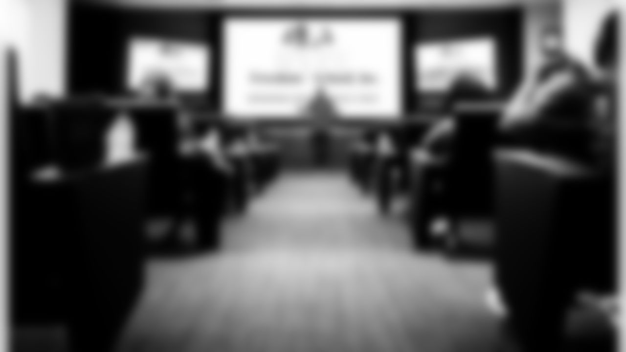 An image from the Oct. 28, 2025 Walter Payton Man of the Year Nominee surprise for Azeez Al-Shaair at NRG Stadium in Houston, TX.