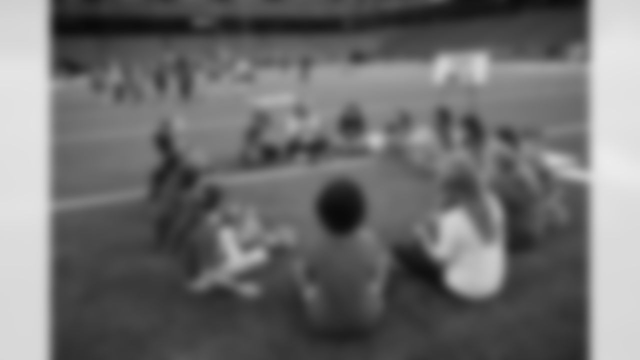 An image from the Texans Jr Cheerleader rehearsal ahead of their  performance during Sunday's Houston Texans vs Arizona Cardinals pregame festivities.