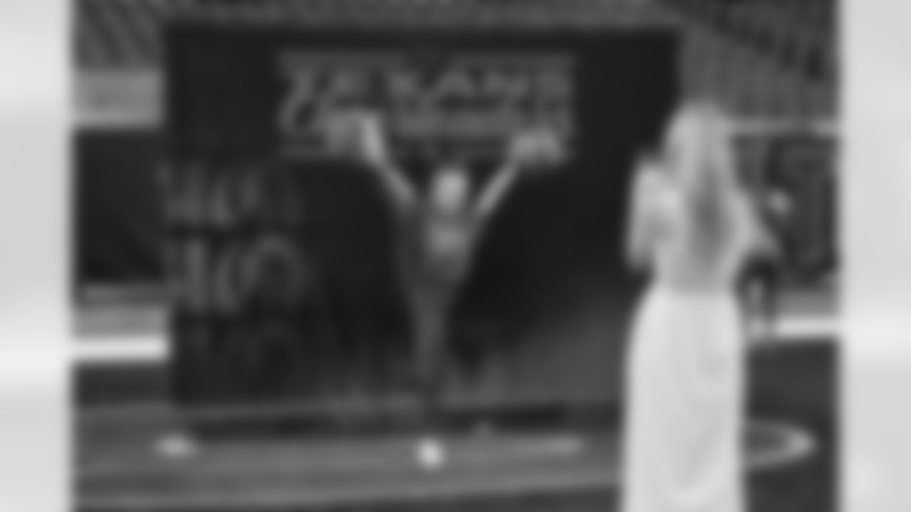 An image from the Texans Jr Cheerleader rehearsal ahead of their  performance during Sunday's Houston Texans vs Arizona Cardinals pregame festivities.