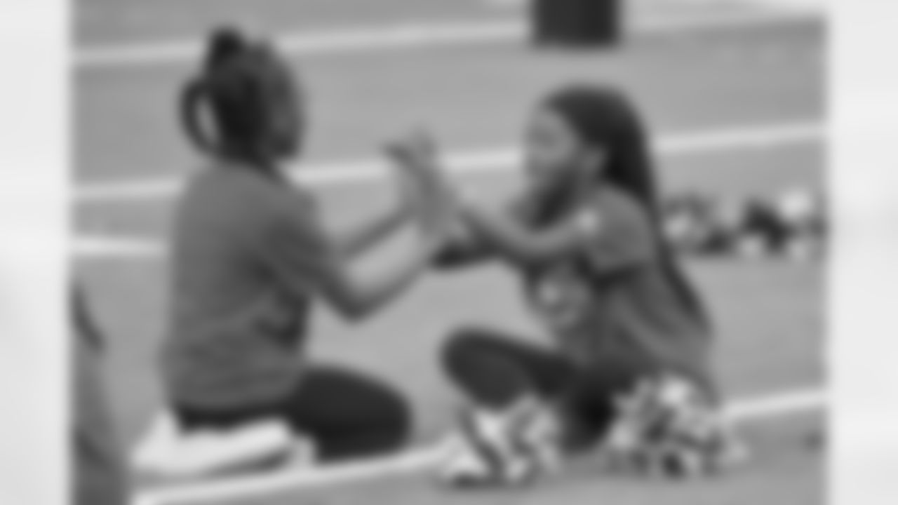 An image from the Texans Jr Cheerleader rehearsal ahead of their  performance during Sunday's Houston Texans vs Arizona Cardinals pregame festivities.