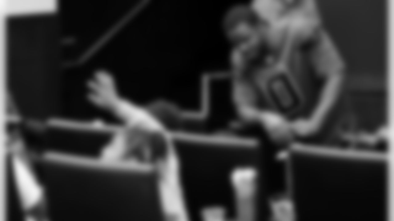 An image from the Oct. 28, 2025 Walter Payton Man of the Year Nominee surprise for Azeez Al-Shaair at NRG Stadium in Houston, TX.