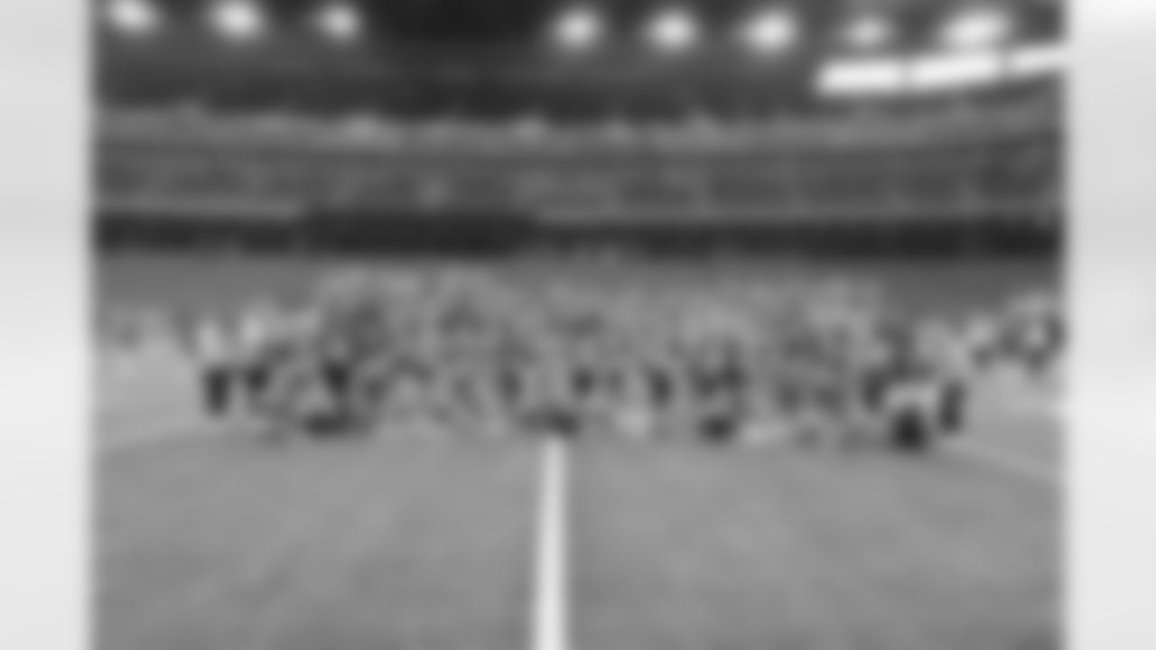 An image from the Texans Jr Cheerleader rehearsal ahead of their  performance during Sunday's Houston Texans vs Arizona Cardinals pregame festivities.