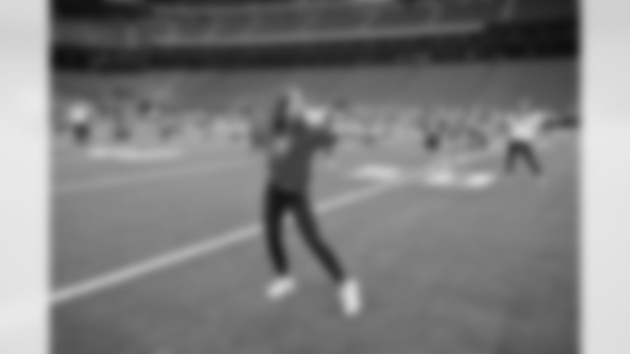 An image from the Texans Jr Cheerleader rehearsal ahead of their  performance during Sunday's Houston Texans vs Arizona Cardinals pregame festivities.