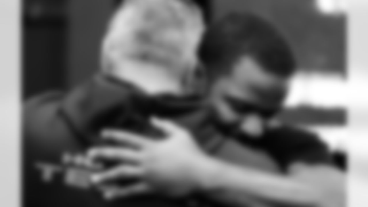 An image from the Oct. 28, 2025 Walter Payton Man of the Year Nominee surprise for Azeez Al-Shaair at NRG Stadium in Houston, TX.