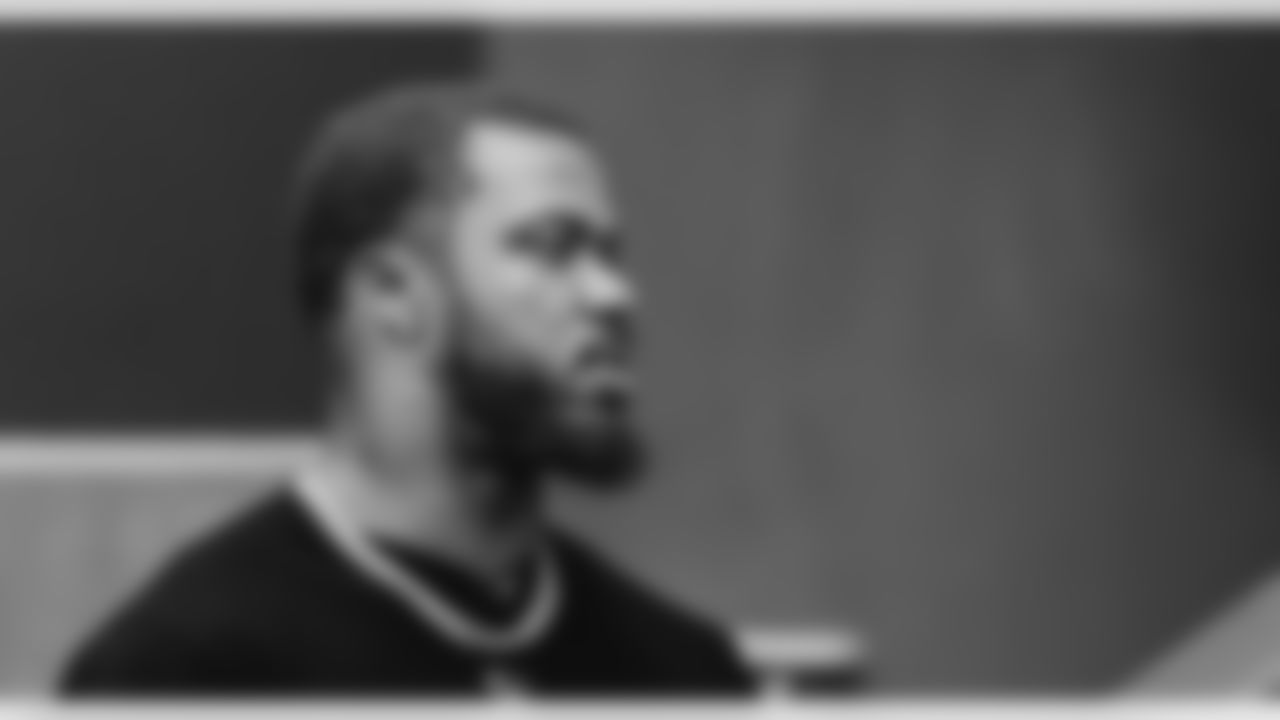 An image from the Oct. 28, 2025 Walter Payton Man of the Year Nominee surprise for Azeez Al-Shaair at NRG Stadium in Houston, TX.