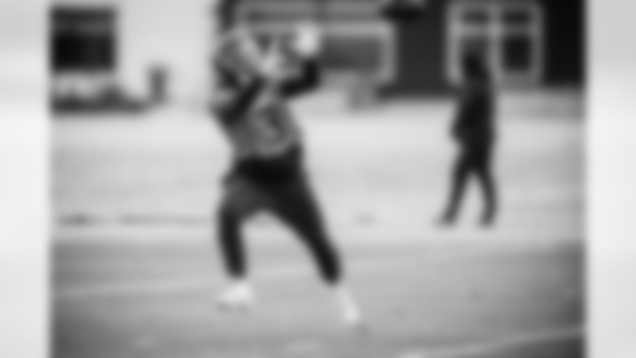 Wide receiver Hal Presley III #81 of the Tennessee Titans during practice at the Ascension Saint Thomas Sports Park on December 4, 2025 in Nashville, TN. Photo By Donald Page/Tennessee Titans