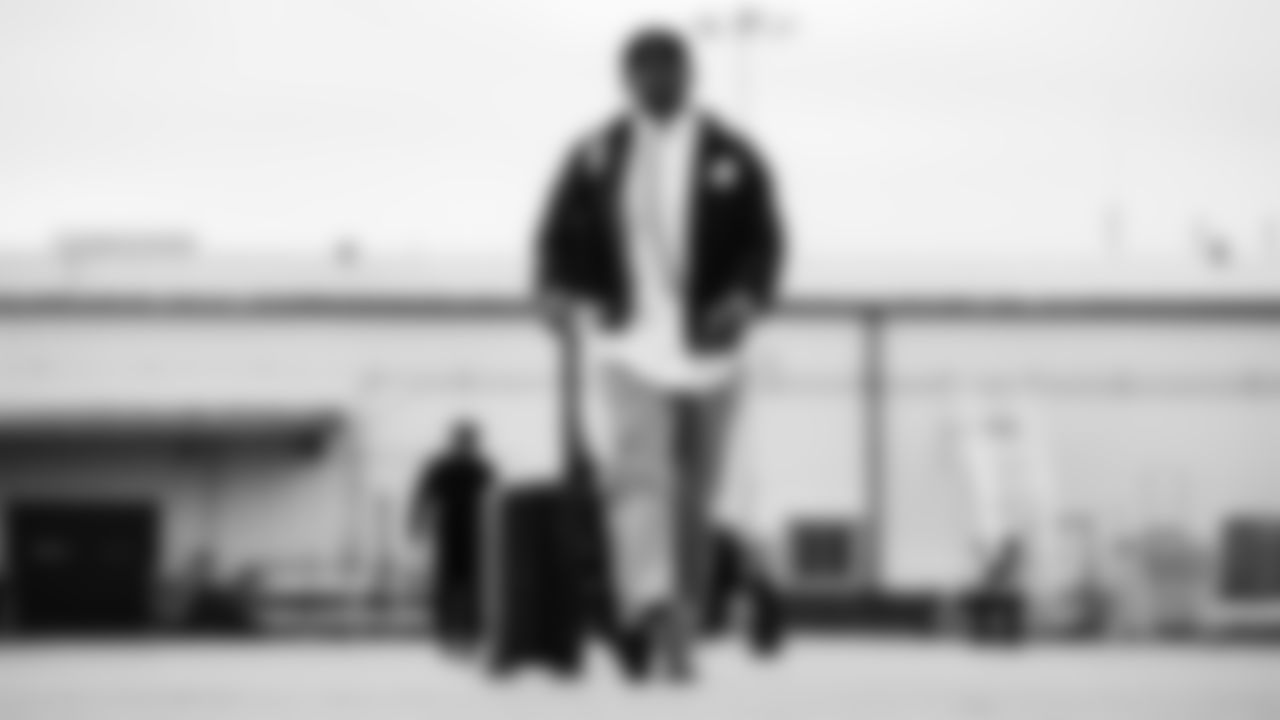 Outside linebacker Truman Jones #56 of the Tennessee Titans during the travel day at the Nashville International Airport on December 06, 2025 in Nashville, TN. Photo by Jessie Roger/Tennessee Titans