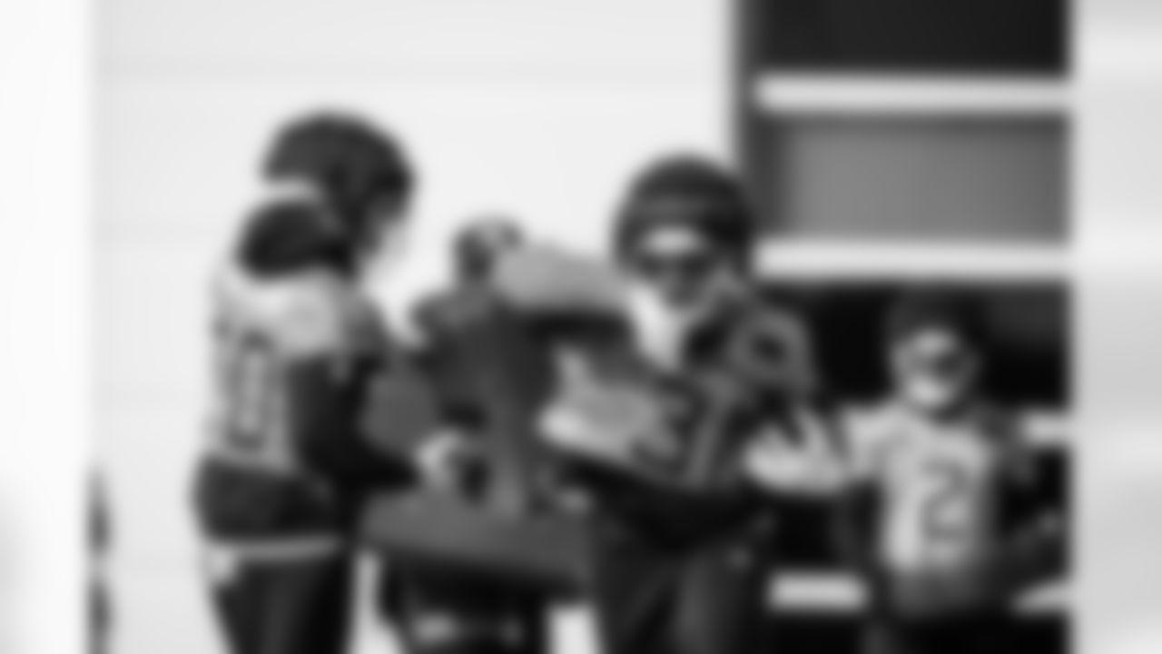 Running back Kalel Mullings #31 of the Tennessee Titans during practice at the Ascension Saint Thomas Sports Park on December 11, 2025 in Nashville, TN. Photo By Jessie Rogers/Tennessee Titans