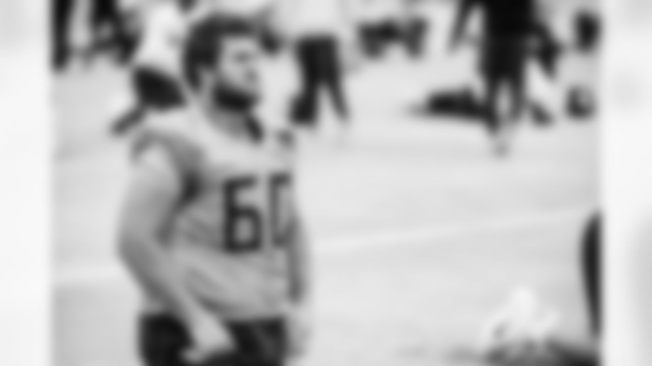 Guard Clay Webb #60 of the Tennessee Titans during practice at the Ascension Saint Thomas Sports Park on December 26, 2025 in Nashville, TN. Photo By Donald Page/Tennessee Titans